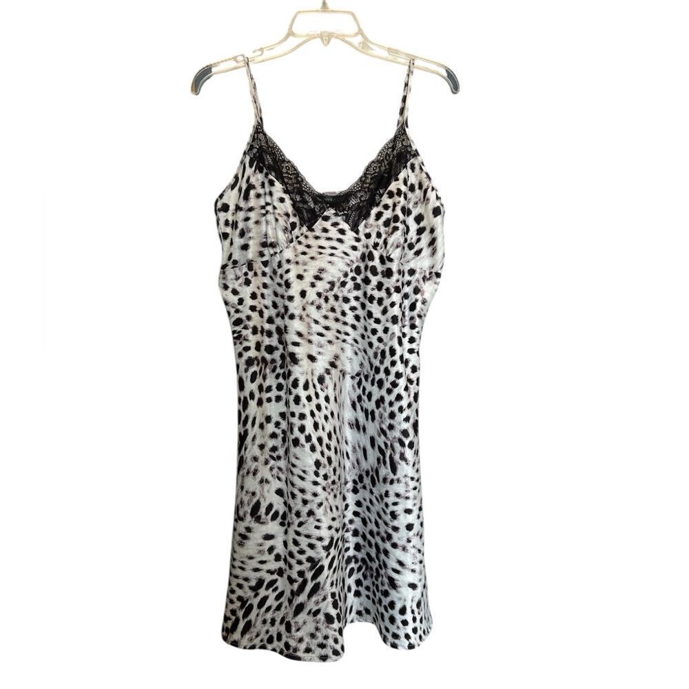 Ambrielle animal print lingerie lace slip dress nightie Babydoll Empire Waist